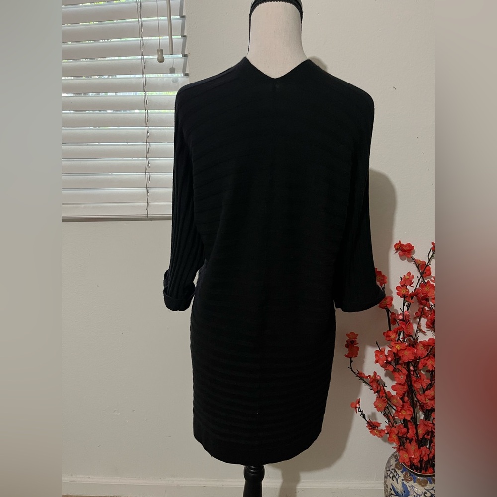 Black Open-Front Women’s Cardigan Sweater - Picture 2 of 5